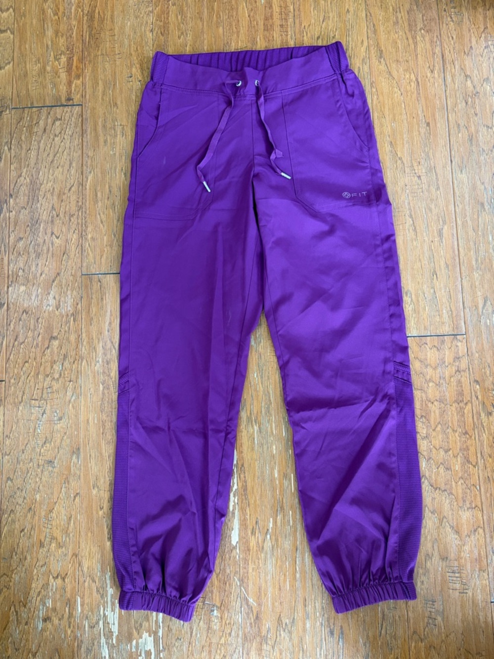 White Cross Purple Track Jogger Pants